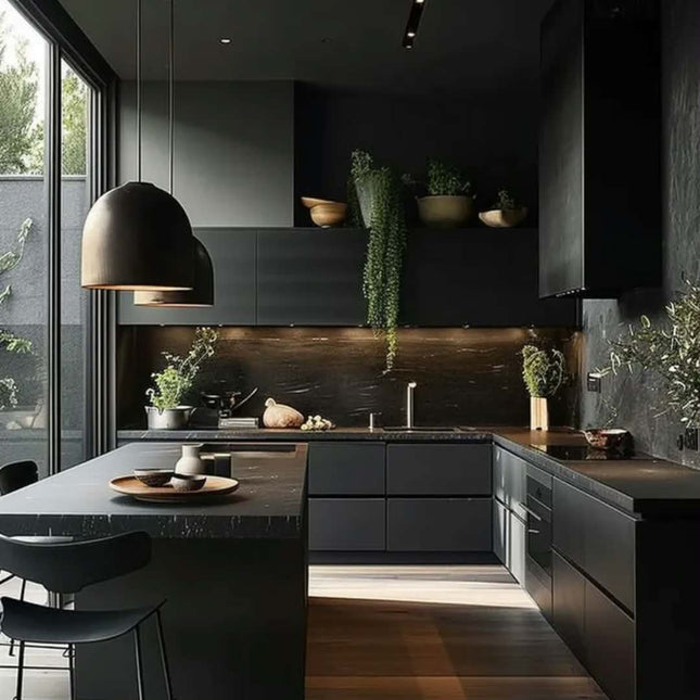 Arnarios De Cocina High Technical Customized Design Modern Matte Black Modern Custom Kitchen Furniture Cabinet