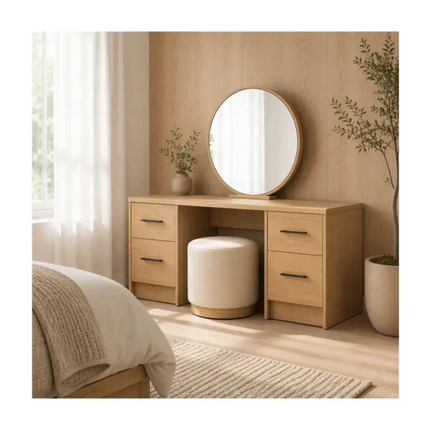 Modern Four Drawer Dressing Table, Independent Melamine Dressing Table, Suitable for Bedrooms