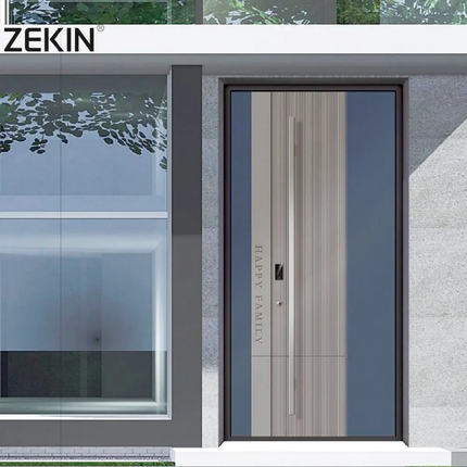 ZEKIN European Style Entrance Doors Anti-Theft Heat Insulation By Chinese Manufacturers Aluminum Security Front Entry Doors