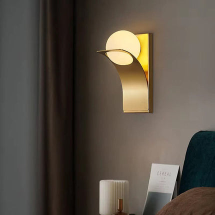 Postmodernism Bedroom Bedside Modern Minimalist Trendy Living Room Black-And-Gold Luxury Stainless Steel Wall Sconce Hallways