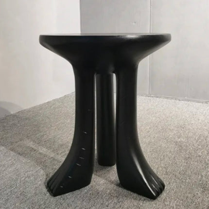 Fiberglass Modern Minimalist Side Table Organic Foot Wabi-Sabi Sculpture Artistic Accent Table Shaped Base Bedroom Living Room