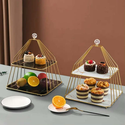 Luxury Cake Decorating Cakes Tools For Party Decorative Desserts Metal Birdcage Afternoon Tea Decorative Dessert Shelf