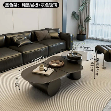 Made of concrete Luxury Two Coffee Table Set With Gold Stainless Steel Frame Marble Top Living Room Furniture Center Table Furniture