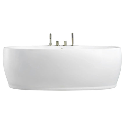 COMFY 68.5" Oval Modern Soaking Acrylic Freestanding Corner Bathtub CUPC CE Certified Eco-Friendly 5-Year Warranty Strainer