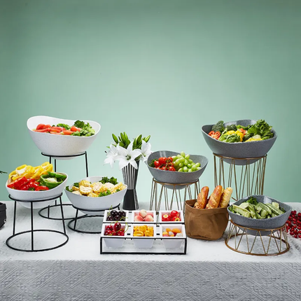 Modern Design Stainless Steel Hotel Buffet Dessert Cake Combination Stand Risers Restaurant Wedding Banquet Food Display Rack