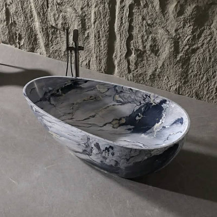 New Modern Customized Freestanding Travertine Bathtub Modern Adult Marble Tub for Indoor Hotel Or Villa Bathroom