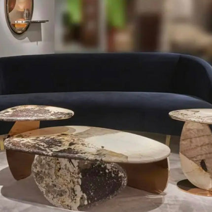 Gainsville Furniture Stone Furniture Yellow Table Low Plinth Marble Living Room Luxury Natural Customized Table Design