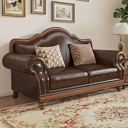 Modern Genuine Leather Sectional Sofa Set Modular Design Light Luxury Living Room Furniture
