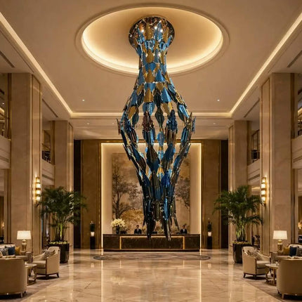 Customizable Chandelier Light LED Modern Glass for Hotel Lobby Hall Lighting Project