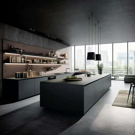 Arnarios De Cocina High Technical Customized Design Modern Matte Black Modern Custom Kitchen Furniture Cabinet
