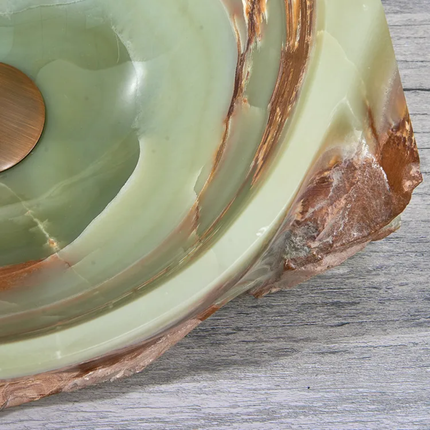 Unique Green Jade Stone Bathroom Sink Bowl Natural Stone Marble Wash Basin Art Countertop Bathroom Sink
