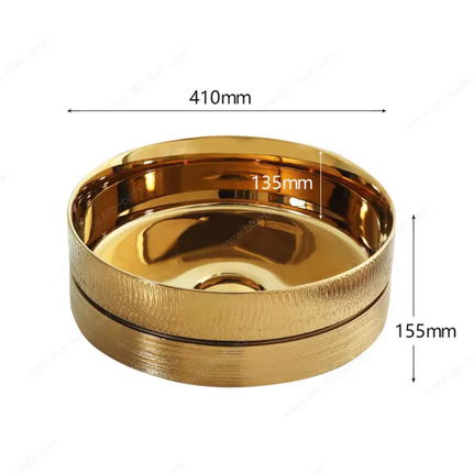 Glossy Golden Countertop Sink Italian Design Stylish Home Essential Masterpiece