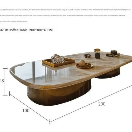 Italian light luxury marble coffee table modern minimalist designer durable High-End side table for living room home use