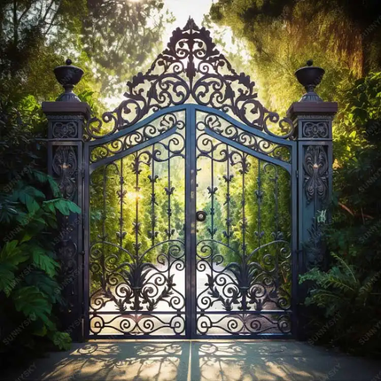 Luxury French Style Wrought Iron Main Gates Beautiful Residential Swing Automatic Opening Models For Villas