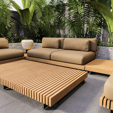 Teak Outdoor Patio Wood Sofa For Hotels Parks Courtyards Apartments Farmhouses Malls Home Bars