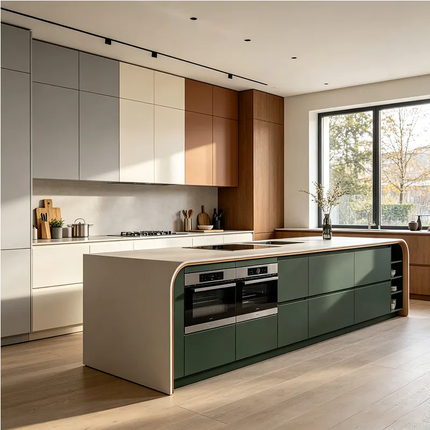 Custom Lacquer Island Melamine Wall Kitchen Set Cabinets High Gloss Kitchen Cabinets Set Customize Design Wooden Kitchen Cabinet