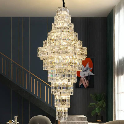 Luxurious Modern Crystal Chandelier for Living Room Large Octagonal Design Warm White for Duplex Apartments Lobbies Weddings