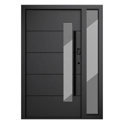 Modern Design American Exterior House Front Aluminum Entrance Doors Steel Security Front Entry Doors Aluminum For Household