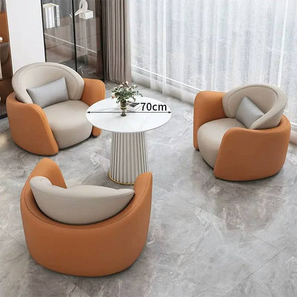 Modern Fabric PU Leather Accent Chair Home Leisure Sofas Restaurant Bedroom Single Sofa Chairs Hotel Living Room Furniture