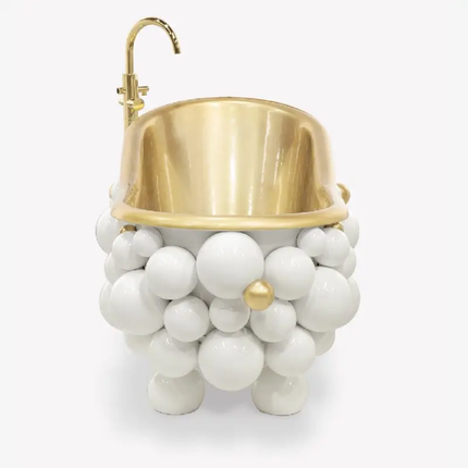 Italian Luxury 304 Stainless Steel Bathtub Modern Designer Freestanding Deep Soaking Tub Statement Piece For Mansion and Villa