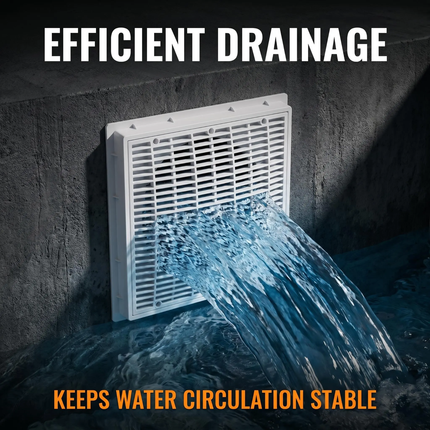 Square anti-vortex main drain cover, anti suction safety ABS drain grate, impact resistant pool bottom drain fitting