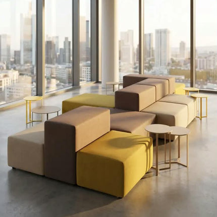 Modern Durable Fabric Upholstery Wood Frame Office Sofa Set for Home Office Apartment Hotel Use