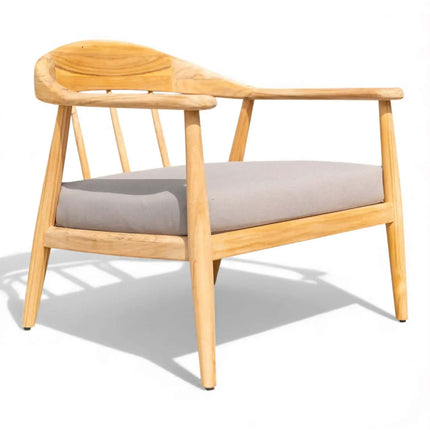 Luxury Outdoor Patio Solid Teak Wood Sofa Set Modern 4 Piece Living Room Furniture with Light Cushion Outdoor for Balcony & Deck