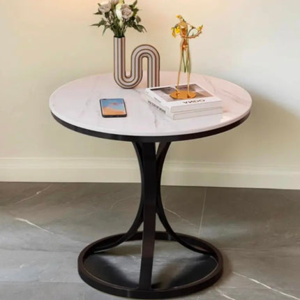 Marble Top Coffee Table With Gold Metal Frame Modern Design Durable & Portable Living Room Furniture