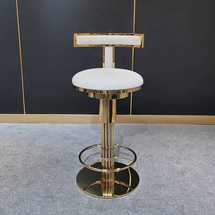 Top Grade Luxury Stainless Steel Home Bar Furniture Adjustable Height Bar Stool Golden Revolving Bar Chair