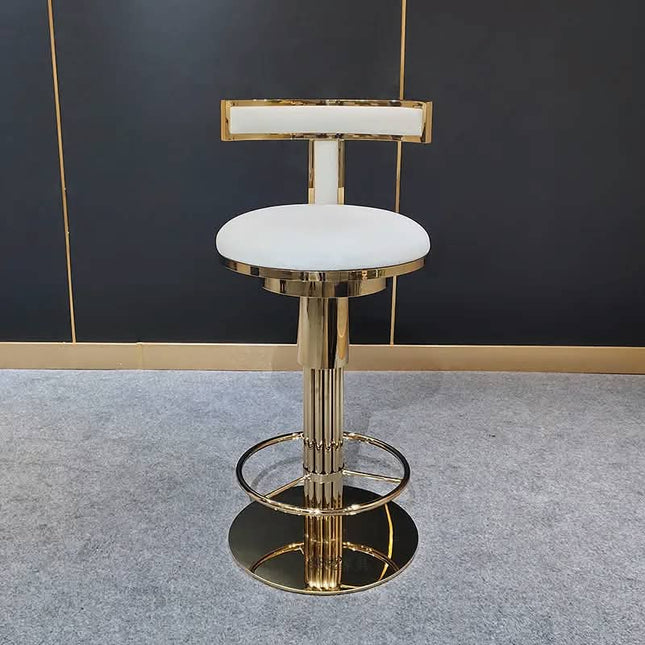 Top Grade Luxury Stainless Steel Home Bar Furniture Adjustable Height Bar Stool Golden Revolving Bar Chair