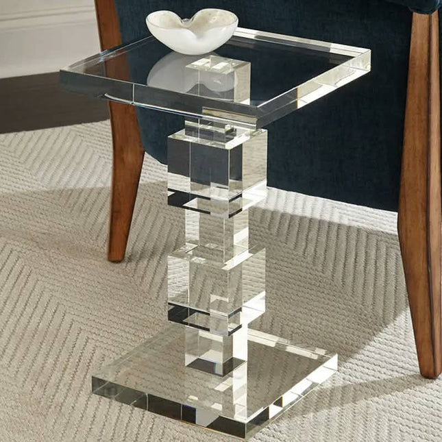 Modern Luxury Glass Acrylic Coffee Table Durable Transparent Side Table For Home Bedroom or Elegant Living Room Furniture