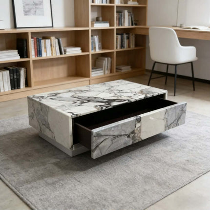 Luxury Italian calacatta Viola white marble Low-Base/plinths/pedestal coffee table modern home set for living room furniture