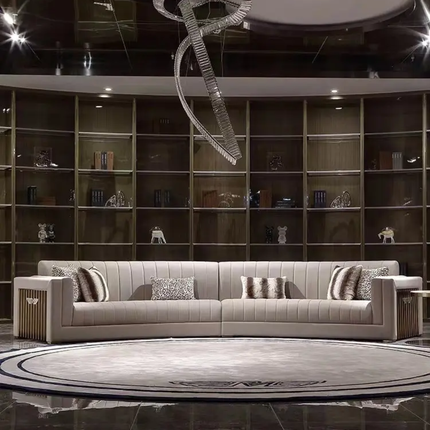 Grand Cream Velvet Elite Sofa Set with Striking Golden Details Premium Quality
