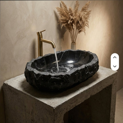 Natural Marble Countertop Basin Modern Irregular American Style WashBasin No Hole Faucet Mount Integrated For Hotels GuestHouses