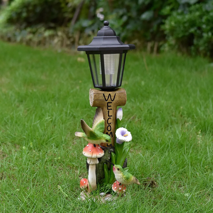 Resin Solar Hummingbird Garden Decorations Modern Outdoor Lawn & Porch Ornaments
