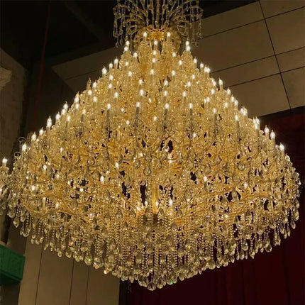 Luxury Customized Luxury Multi-Tiered Extra Large Wedding Crystal Candle Chandeliers Light For Hotel Lobby Villas