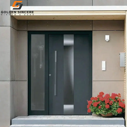 Luxury Modern Large Aluminum Villa Pivot Entrance Casement Door Double Tempered Insulation Glass Front Door