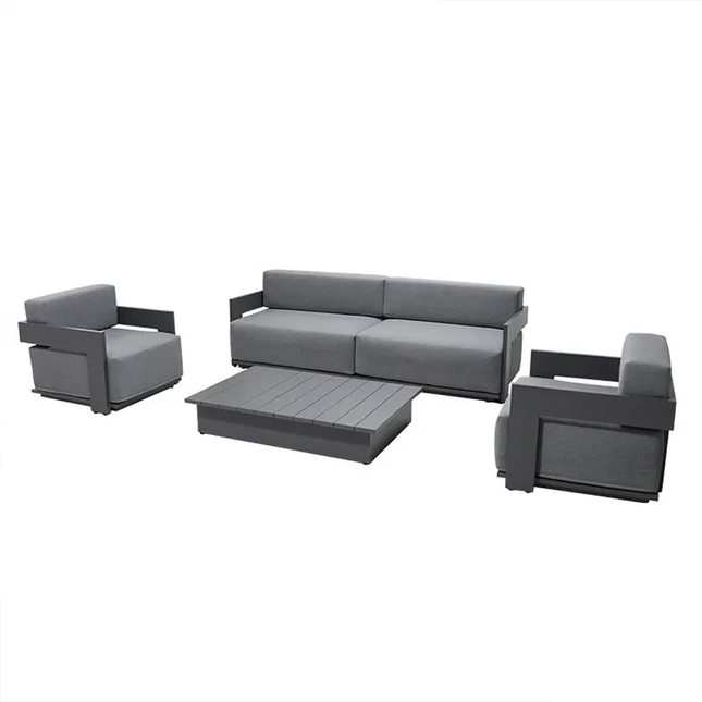 Courtyard Outdoor Sofa Aluminum Terrace Patio Furniture Set Waterproof Leisure Garden Sofa
