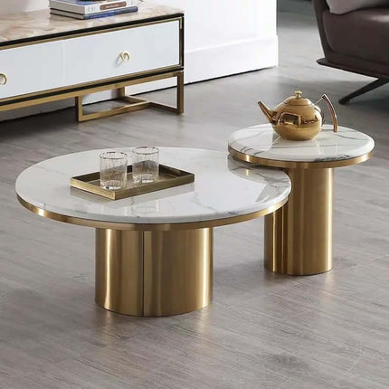 Modern luxury metal coffee table marble top eco-friendly easy clean high quality living room furniture durable handmade hotel