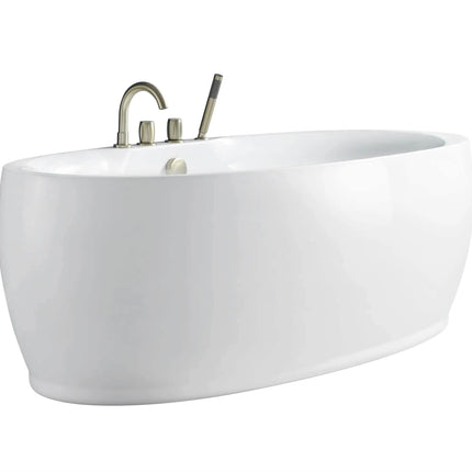 COMFY 68.5" Oval Modern Soaking Acrylic Freestanding Corner Bathtub CUPC CE Certified Eco-Friendly 5-Year Warranty Strainer