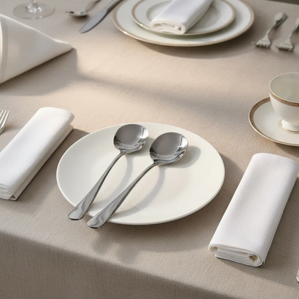 Stainless Steel Spoon Thickened Serving Spoon High Mirror Polish Beads Prevent Falling for Hotel Restaurant Buffet