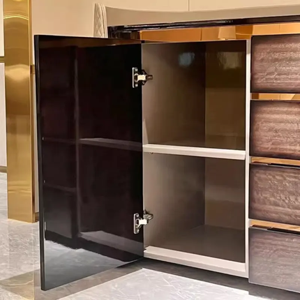 Italian-Style Solid Wood Sideboard Luxury Dining Storage Chest Durable Modern Furniture for Villas Hotels & Apartments
