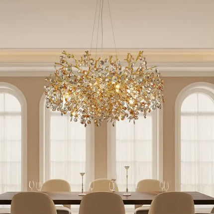 Modern Hotel Lobby Pendant Lights Living Room Staircase Tree Branch Crystal Chandeliers