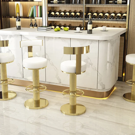 Chair Stools Chairs Modern Luxury High White for Counter Outdoor Leather Kitchen with and Restaurant Nordic Rose Gold Bar Stool
