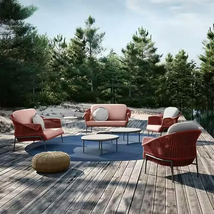 Rattan Outdoor Landscape Sofa Furniture Sofa Bed Round Rattan Sun Lounge Sofa Bed Garden Set