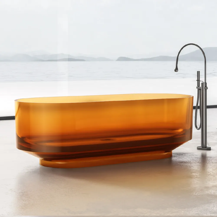 Glossy Burgundy Resin Tub Italian Design Exclusive Refined Sophisticated Living Masterpiece
