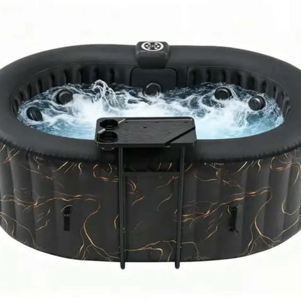 RTS Inflatable Spa Hot Tub Massage Pool Swimming Family Use 2-Person Laminated PVC Blue Round For Outdoor& Indoor