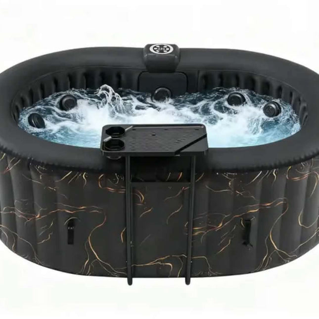 RTS Inflatable Spa Hot Tub Massage Pool Swimming Family Use 2-Person Laminated PVC Blue Round For Outdoor& Indoor