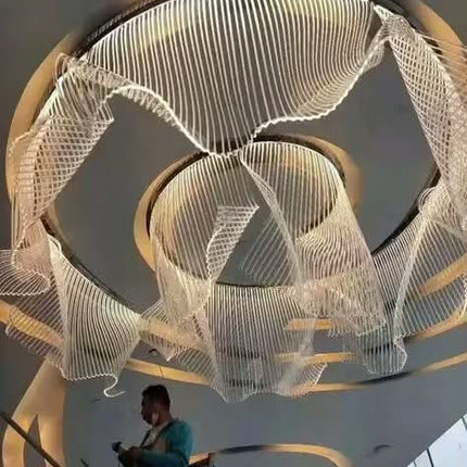 Modern Luxury Crystal Chandeliers Glass Hanging Lamps Living Room Hotel Lobby Decorative Ceiling Lighting