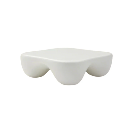 Made of FiberGlass Cream Fiberglass Irregular Shape Modern Minimalist Low coffee Table Living Room Furniture